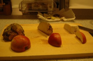 Cutting and Peeling Apple and Cellery Root