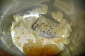 Mash Potatoes and add Cream