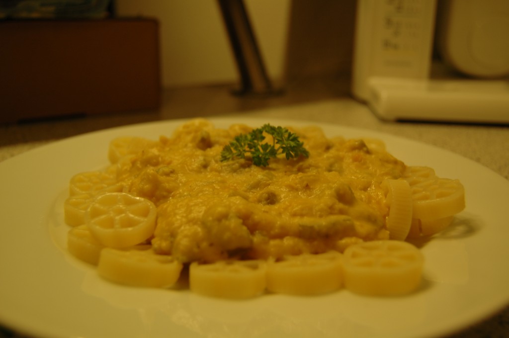 Celery with Lentils on Pasta