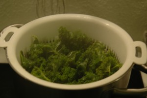 blanched green cabbage