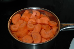 Carrots on top of Potatoes