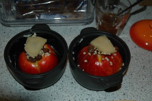 Baked Apple in Form with Marzipan