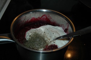 mashed Beet Root with sour cream and dill