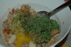 Bread Dumpling dough with Egg and Herbs Bread Dumpling dough with Egg and Herbs