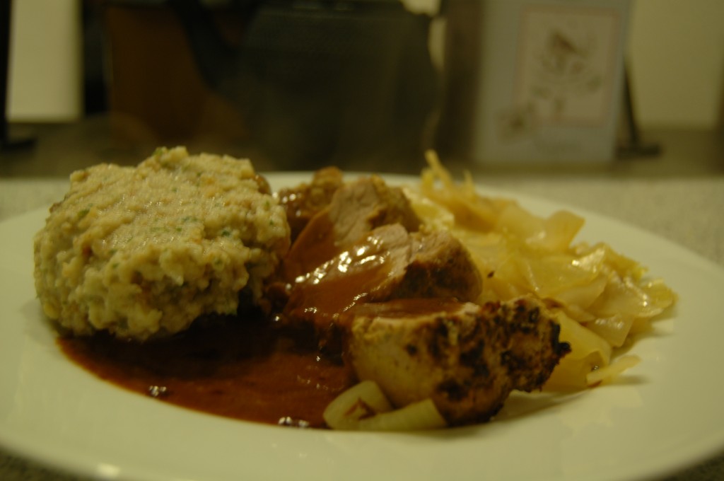Pot Roast Pork with Bavarian Cabbage and Bread Dumplings Pot Roast Pork with Bavarian Cabbage and Bread Dumplings