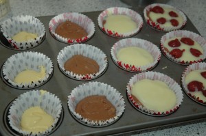 undbacked Black and White Cherry Pudding Muffins