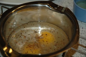 Zabaione Ingredients in Bain-Marie