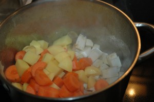 Celery Root, Potatoe and Carrot Pieces
