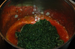 Spinach on Tomato Sauce
