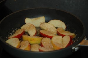 Apple Slices in warm Butter with Sugar