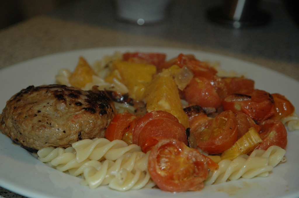 Minced Meat Patties with Orange Tomato Sauce