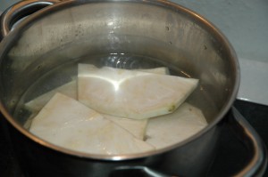 Celery Root Slices in Water