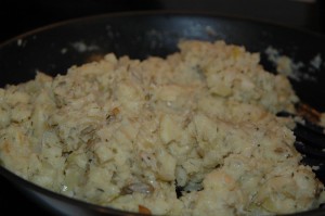 Mashed Potatoes with Parsnip, Onions and Sunflower Seeds