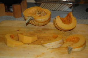 Peeled and Sliced Pumpkin