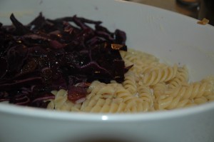 Layered Pasta and Red Cabbage