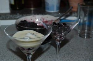 Blueberries with White Chocolate Cream