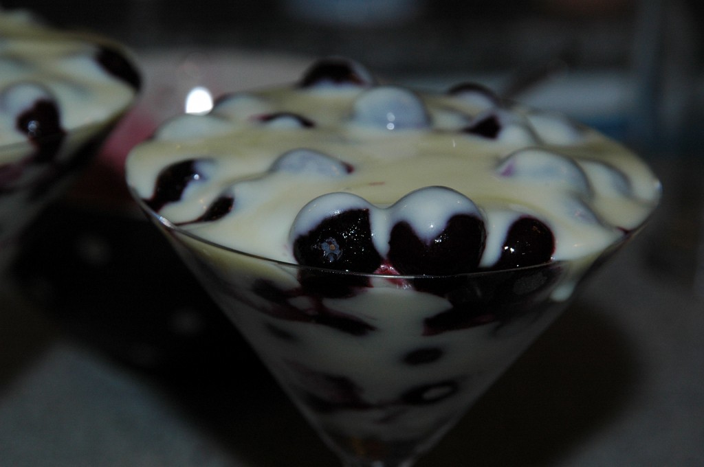 Blueberries in White Chocolate Cream