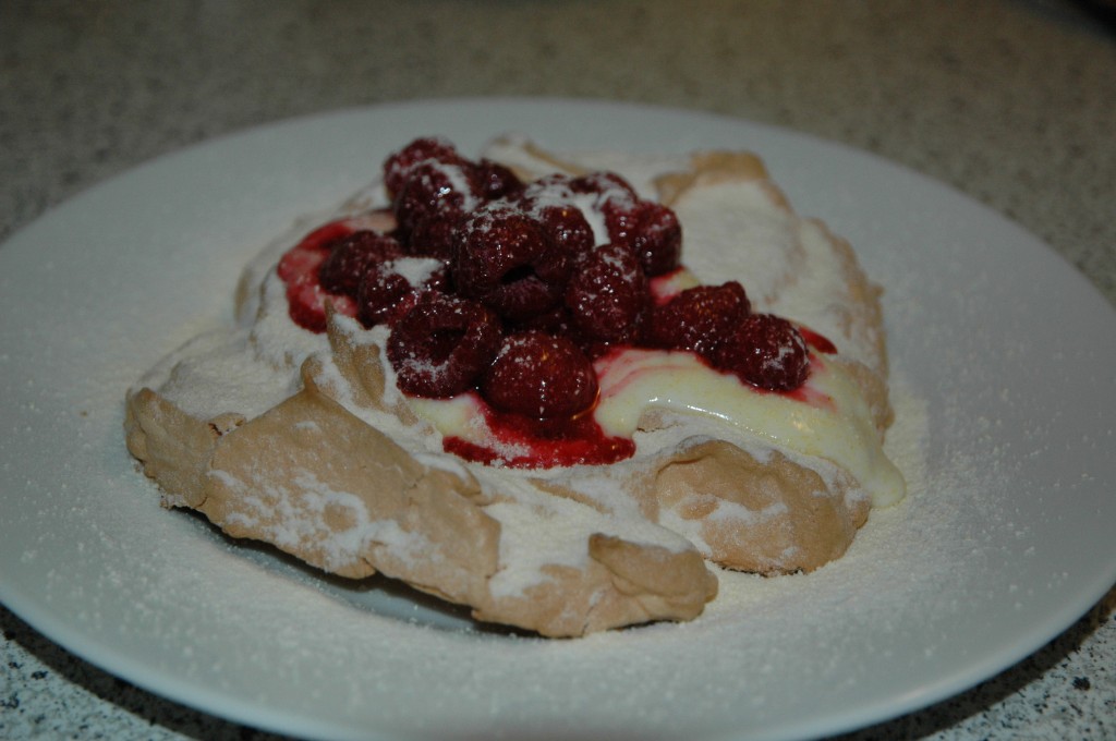 Pavlova with Raspberries