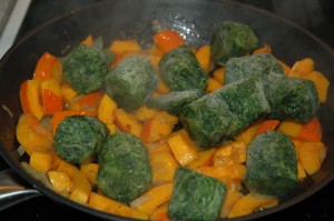 Roasted Hokkaido with Frozen Spinach