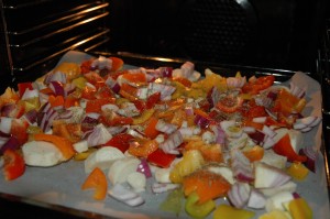 Thyme spiced Parsley Root with Red Onion and Capsicum