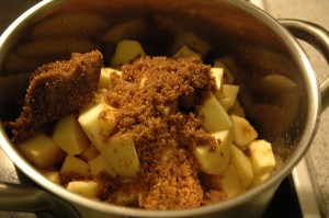 Apples with Brown Sugar in Calvados