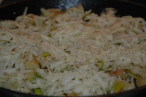 Vegetables covered with Freshly Grated Cheese