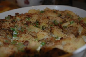 Baked Topinambour Pea Casserole