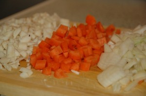 Chopped Parsley Root, Carrot and Onion