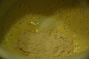 Whipped Egg Yolk with Sugar, Milk and Flour