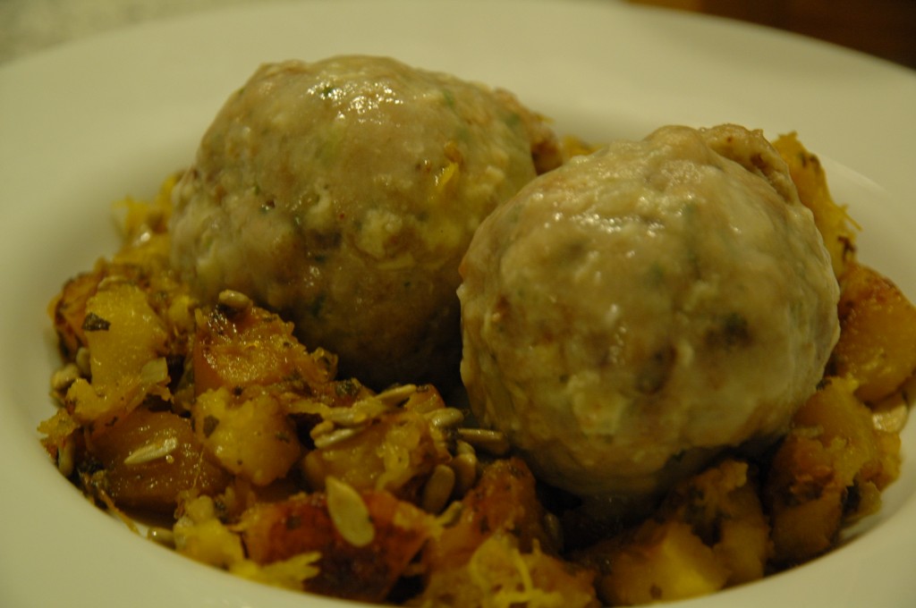 Cheese Dumplings on Sage Pumpkin