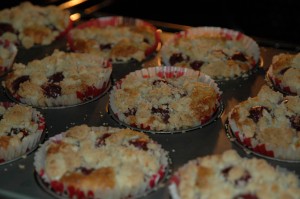 Cherry Banana Coconut Muffins