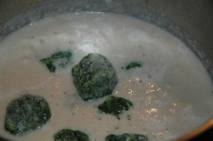 Frozen Spinach in Soup