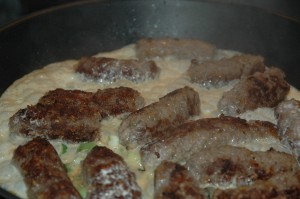 Cream and Spring Onions