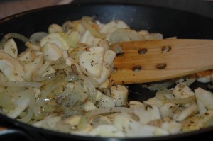 Fried Onions and Parsnip