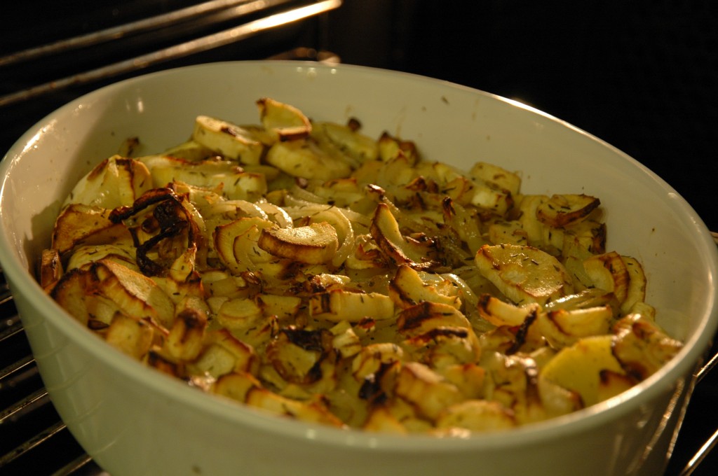 Baked Potatoes and Parsnips