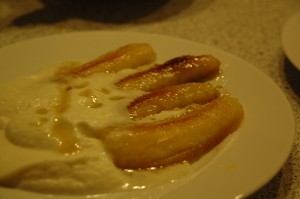 Banana Flambé with Coconut Cream