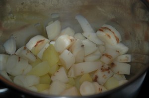 Steamed Parsley Root and Potatoes