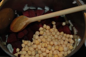 Chickpeas and Beet Root dices