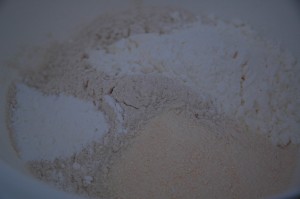 Flour, Starch, Baking Powder and White Cocoa