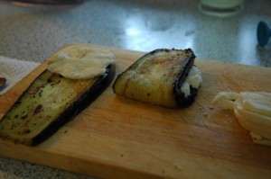 Stuff Egg Plant Slices with Mozzarella
