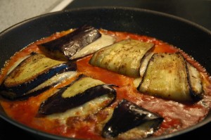 Mozzarella Stuffed Egg Plant in Tomato Sauce