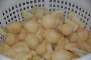 Cooked Parsnip Slices