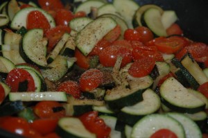 Cooked COurgette and Tomatoes