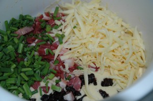 Bacon, Plums, Cheese and Chives