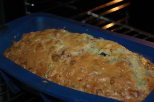Plum Bacon Cake with Chives