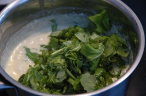 Rucola on Mustard Cream
