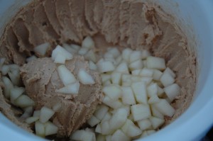 Dough with Pear Dices