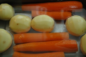 Carrots and Potatoes in Sugar Water