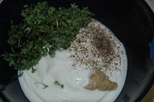 Crème fraîche, Cresse and Mustard