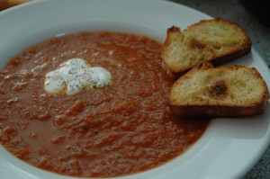 Tomato Soup with Garlic Bread